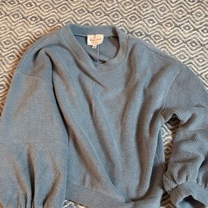 Line & Dot Dusty Blue Crew Neck Sweater